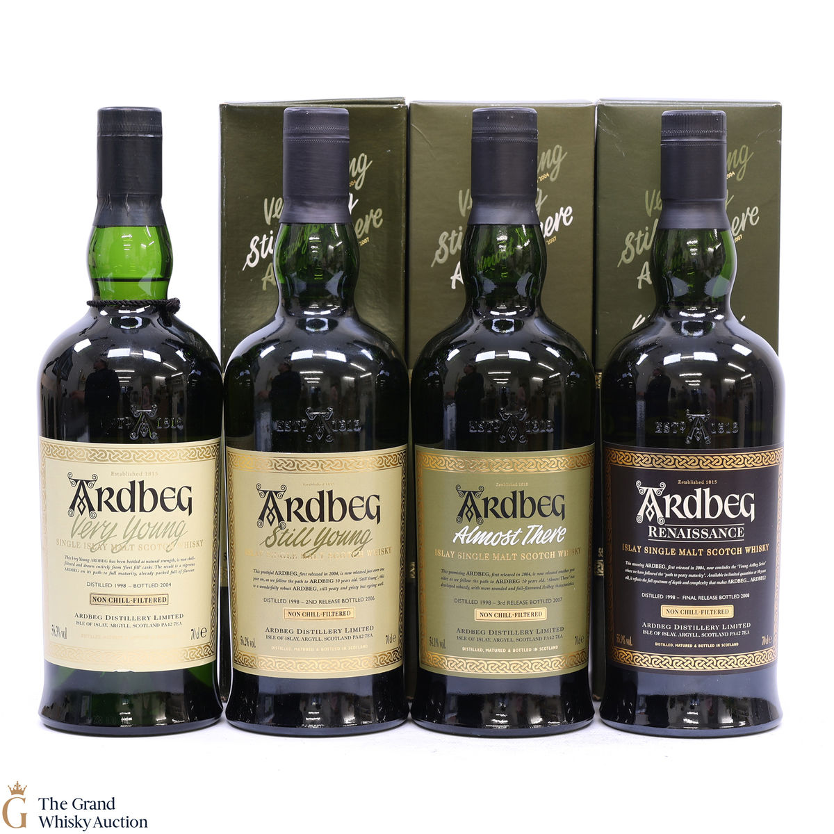 Ardbeg - Very Young, Still Young, Almost There & Renaissance 1998 (4 x 70cl)