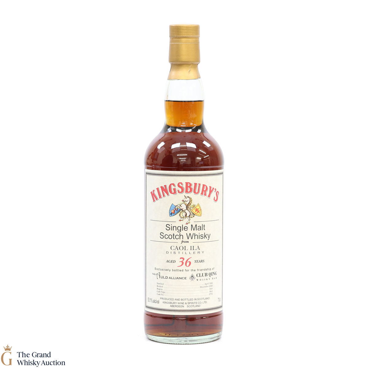 Caol Ila - 36 Year Old 1984 - Kingsbury's - Auld Alliance & Club Qing