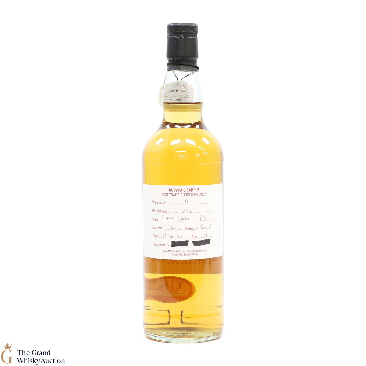 Hazelburn - 11 Year Old 2010 Fresh Bourbon - Duty Paid Sample 60.5%