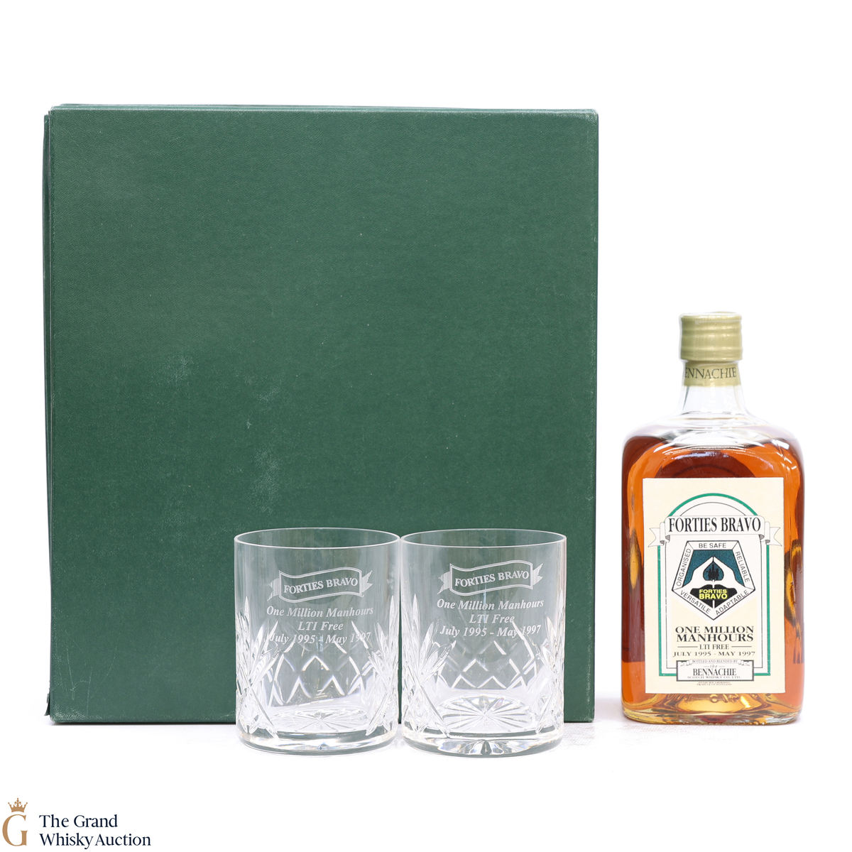 Bennachie - 10 Year Old - Forties Bravo - One Million Manhours + 2 x Glasses