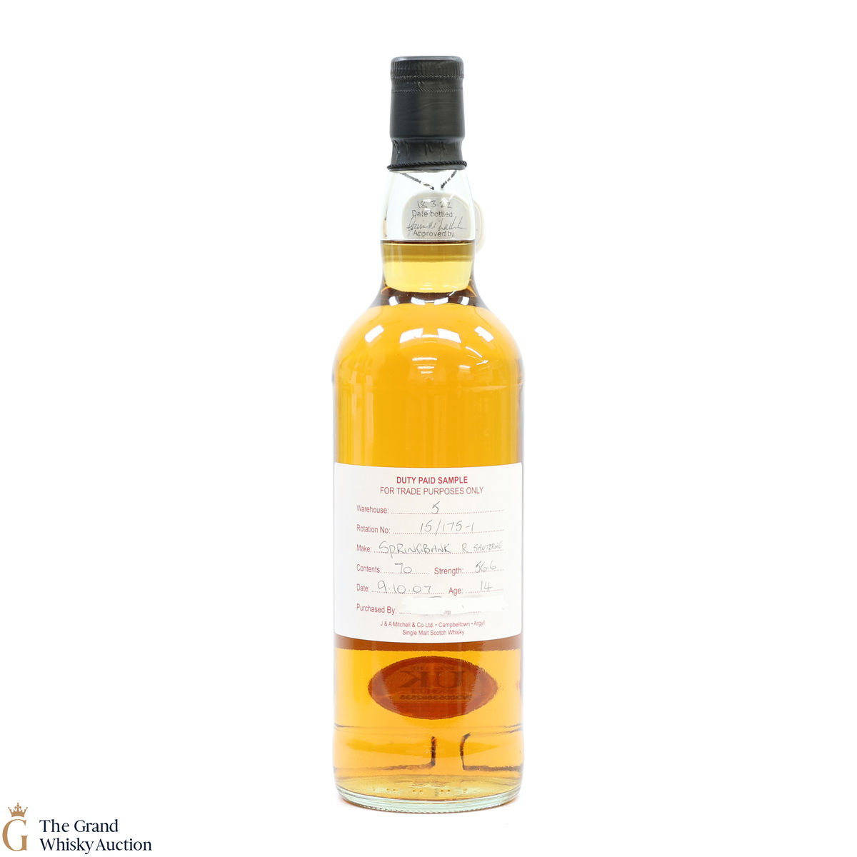 Springbank - 14 Year Old 2007 Refill Sauternes - Duty Paid Sample 56.6%