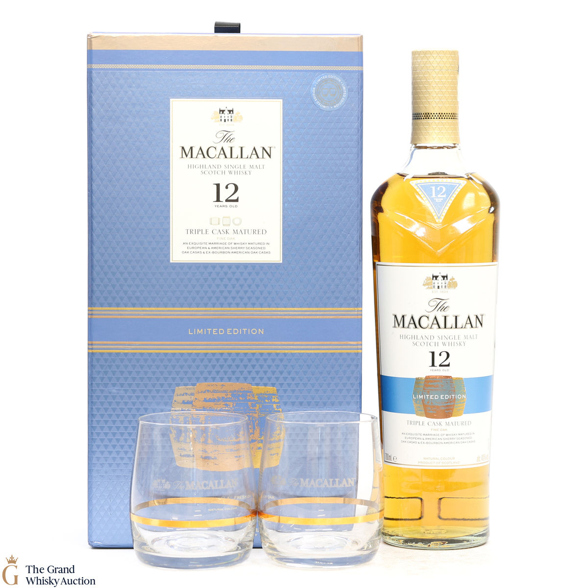 Macallan - 12 Year Old - Triple Cask - Limited Edition & 2 Glasses