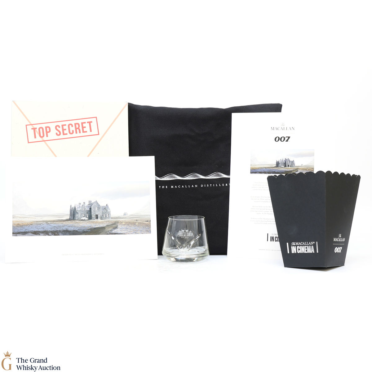 Macallan - James Bond 007 - Top Secret Print, Popcorn Holder, Glass & Bag
