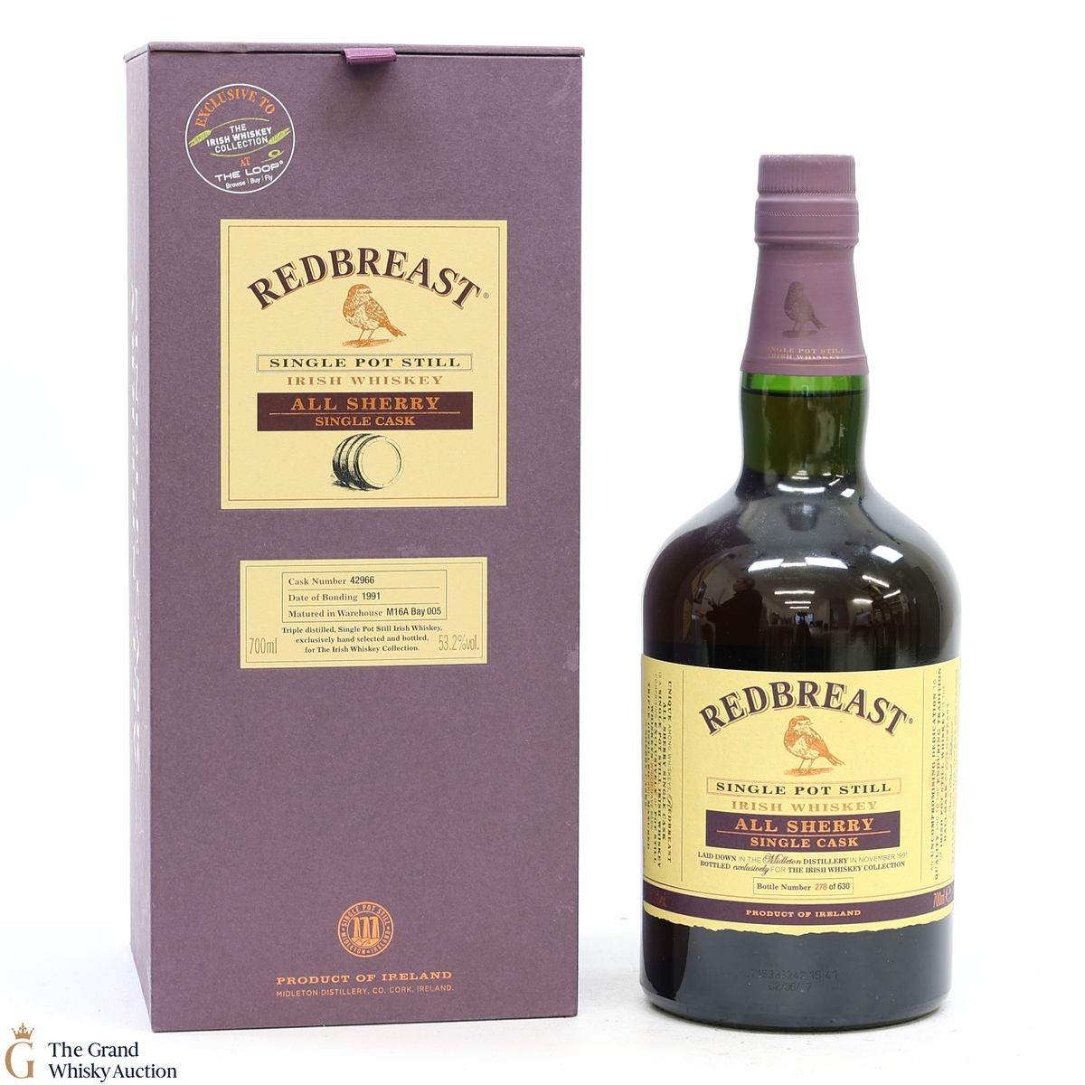 Redbreast - 1991 All Sherry Single Cask #42966 The Loop The Irish Whisky Collection