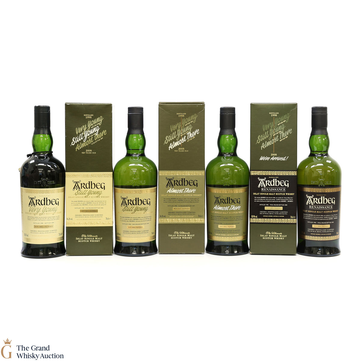 Ardbeg - Very Young, Still Young, Almost There & Renaissance 1998 (4 x 70cl)