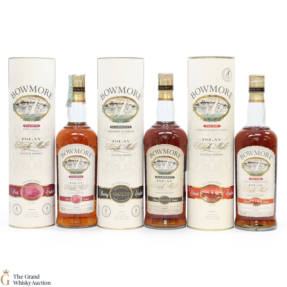 Bowmore - Cask Collection - Dusk, Dawn & Darkest (1 x 75cl, 2 x 70cl)