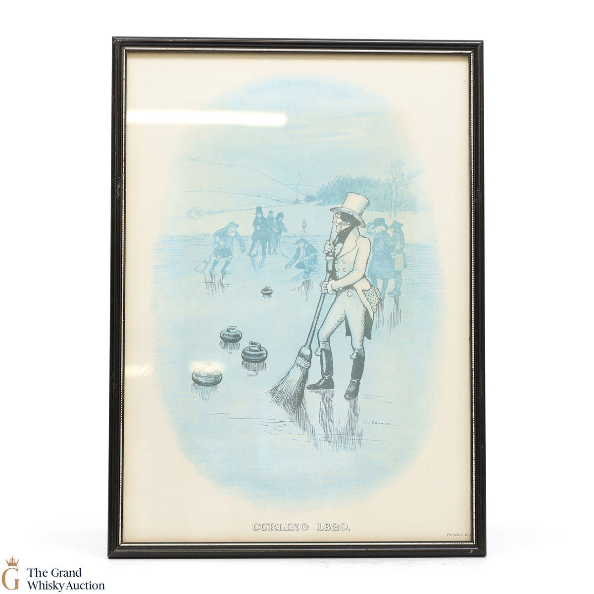 Johnnie Walker Whisky Sports - Curling 1820 By Tom Browne - Framed Print