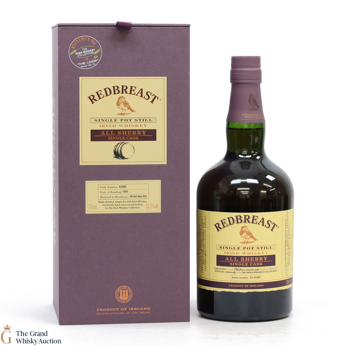 Redbreast - 1991 All Sherry Single Cask #42966 The Loop The Irish Whisky Collection