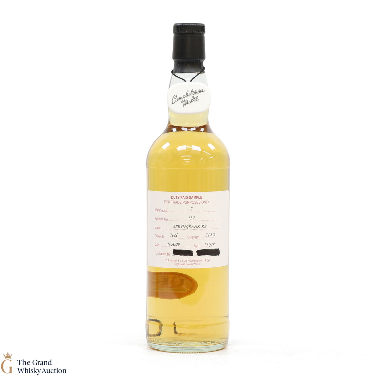 Springbank - 14 Year Old 2009 Refill Bourbon - Duty Paid Sample 54.8% 