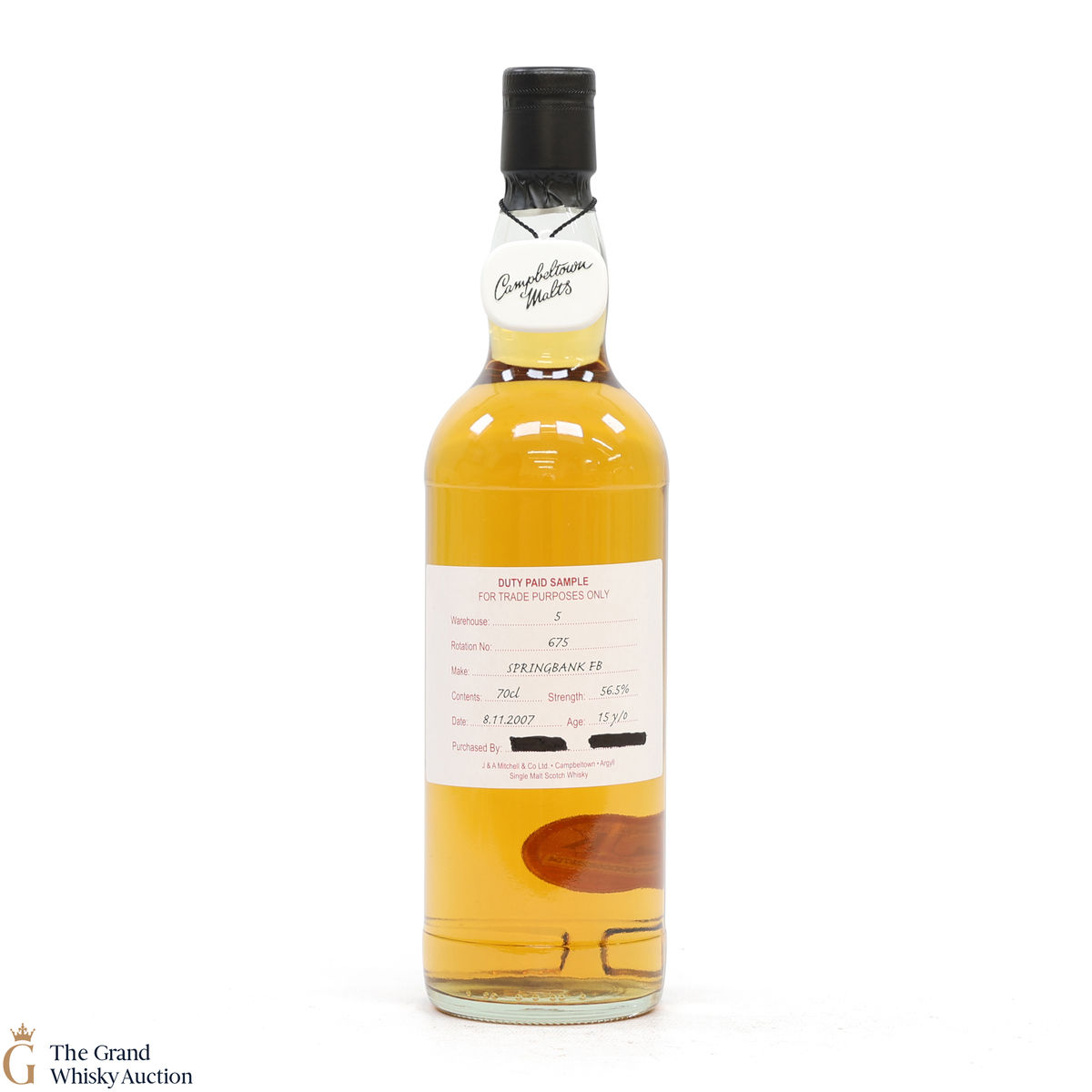 Springbank - 15 Year Old 2007 Fresh Bourbon - Duty Paid Sample 56.5%