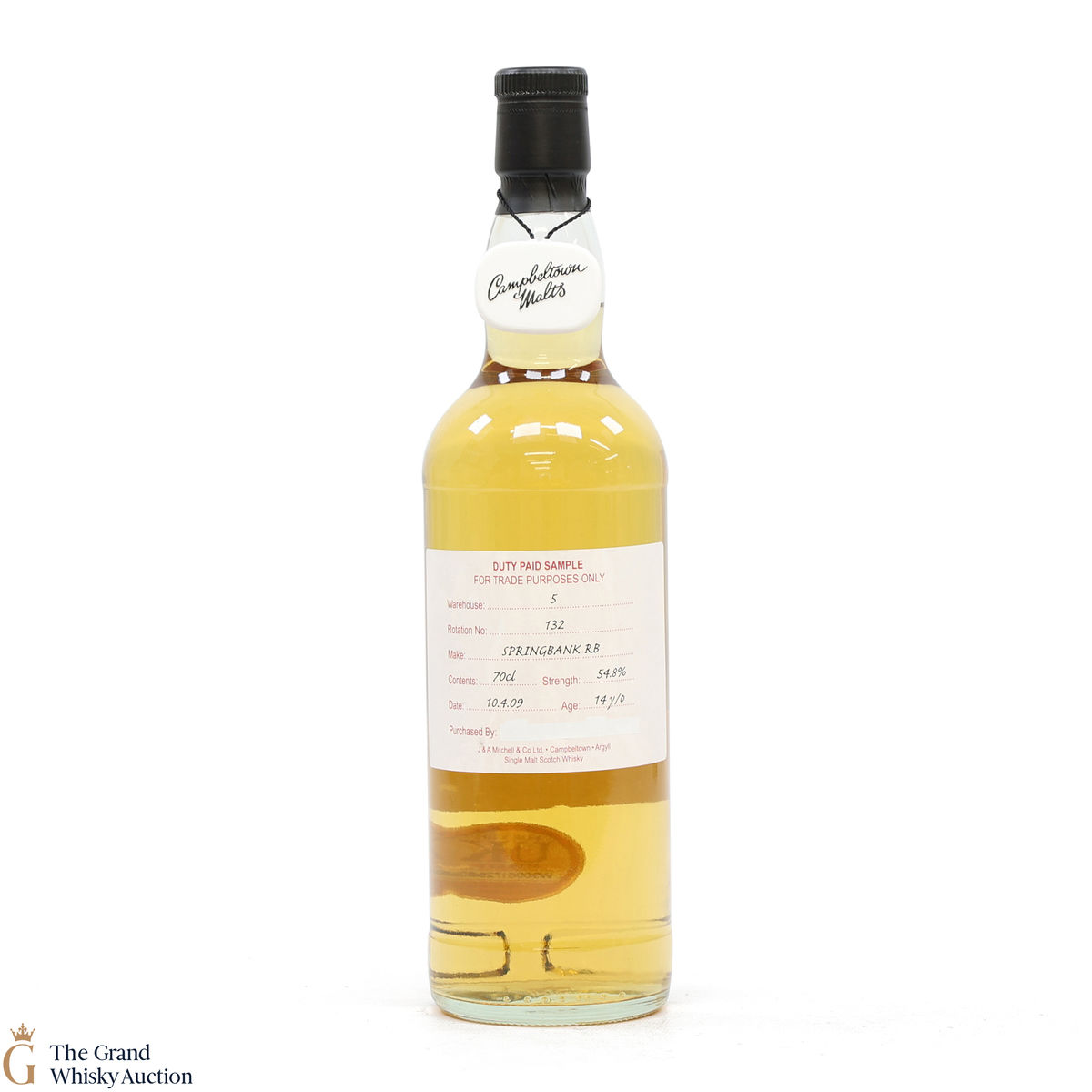 Springbank - 14 Year Old 2009 Refill Bourbon - Duty Paid Sample 54.8% 