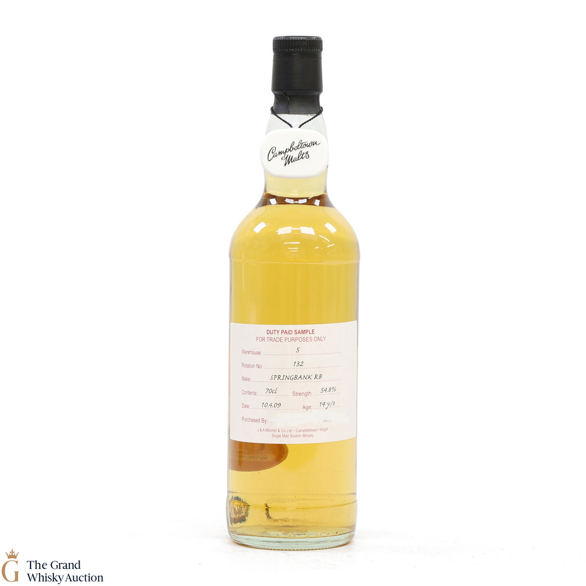 Springbank - 14 Year Old 2009 Refill Bourbon - Duty Paid Sample 54.8% 