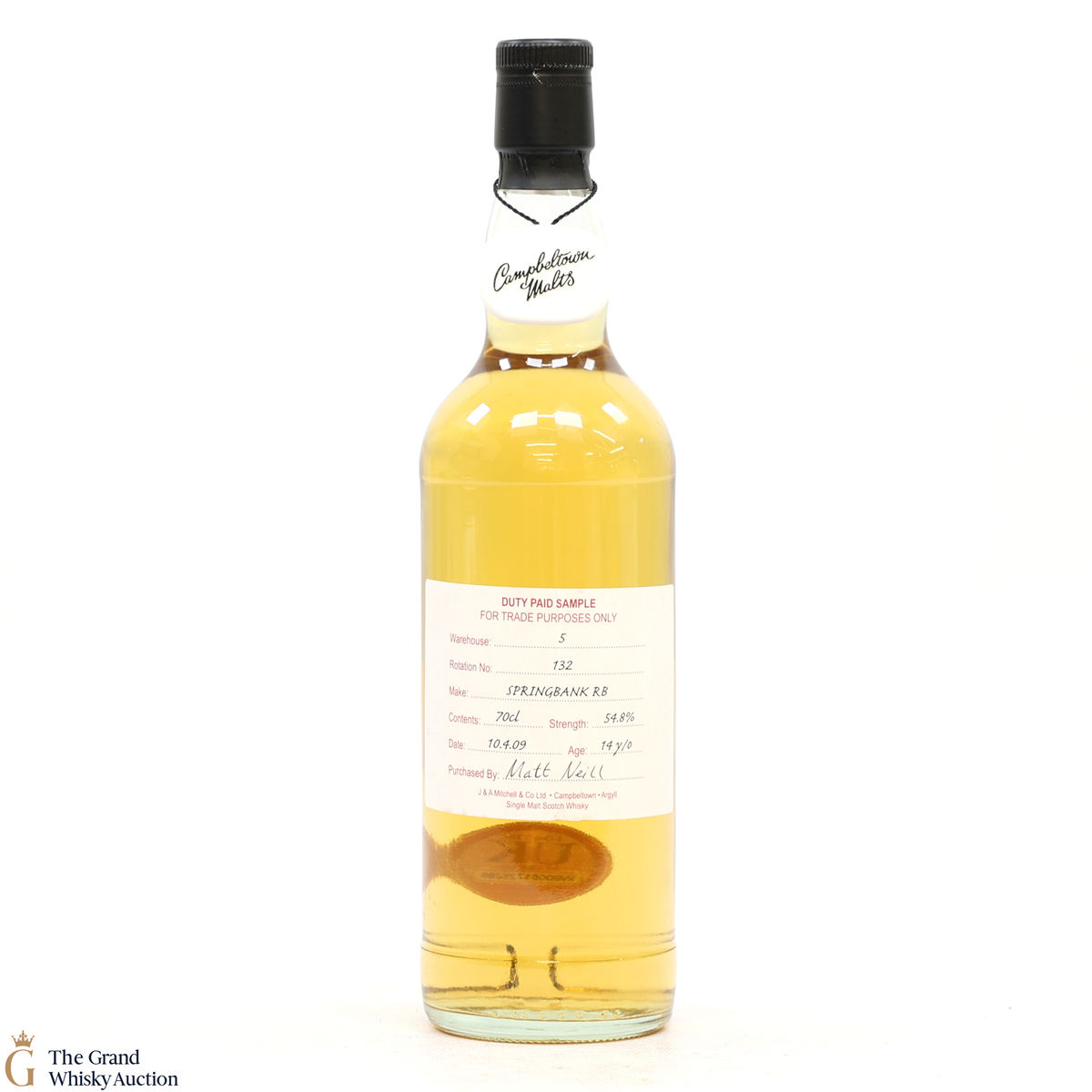 Springbank - 14 Year Old 2009 Refill Bourbon - Duty Paid Sample 54.8% 