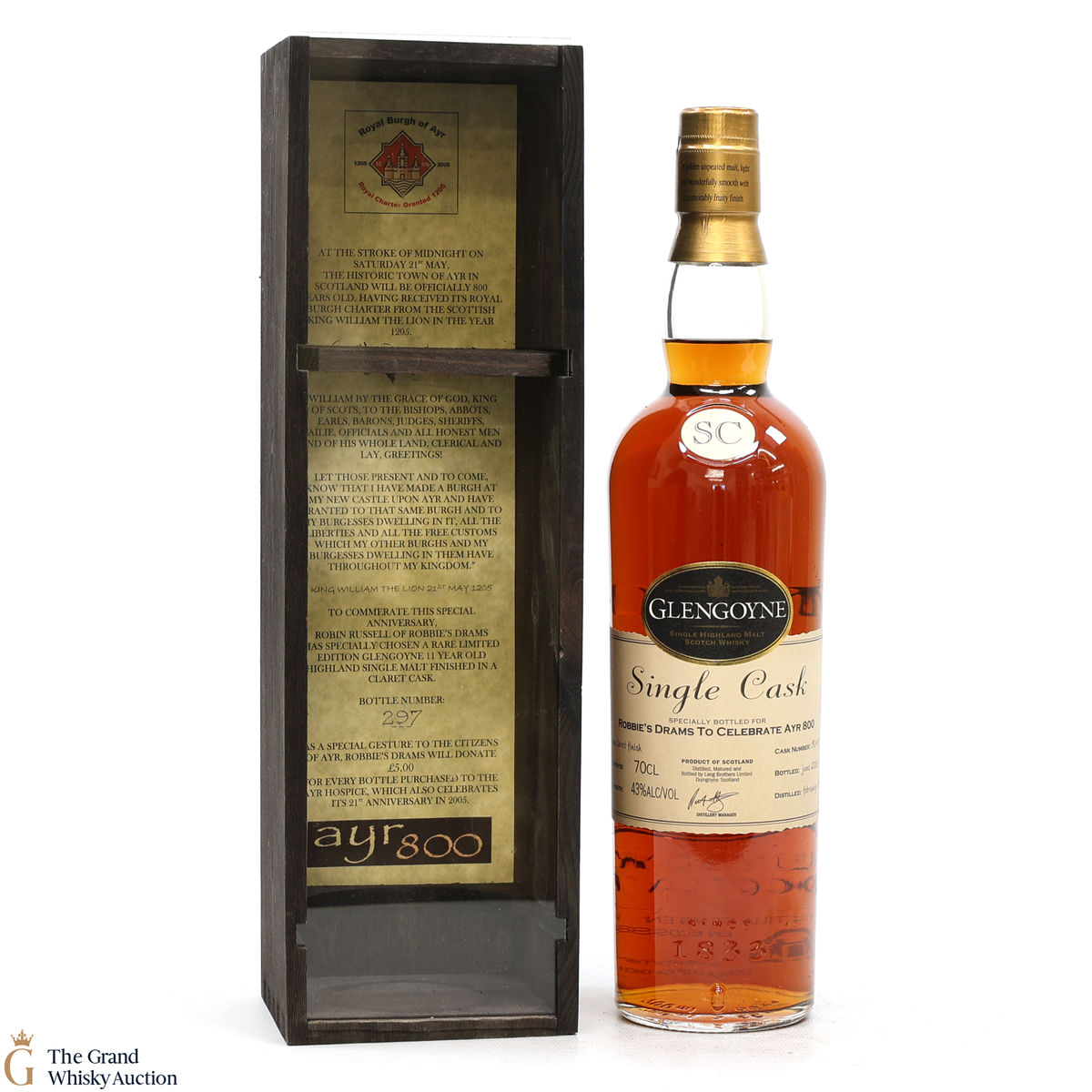 Glengoyne - 1994 Single Cask #90481 - Robbie's Dram to Celebrate Ayr 800