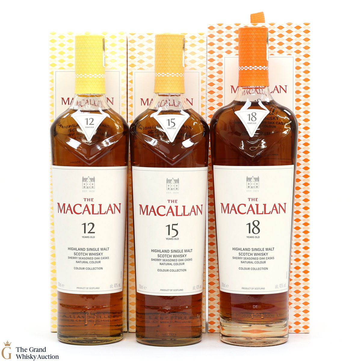 Macallan - Colour Collection - 12, 15 & 18 Year Old (3 x 70cl)