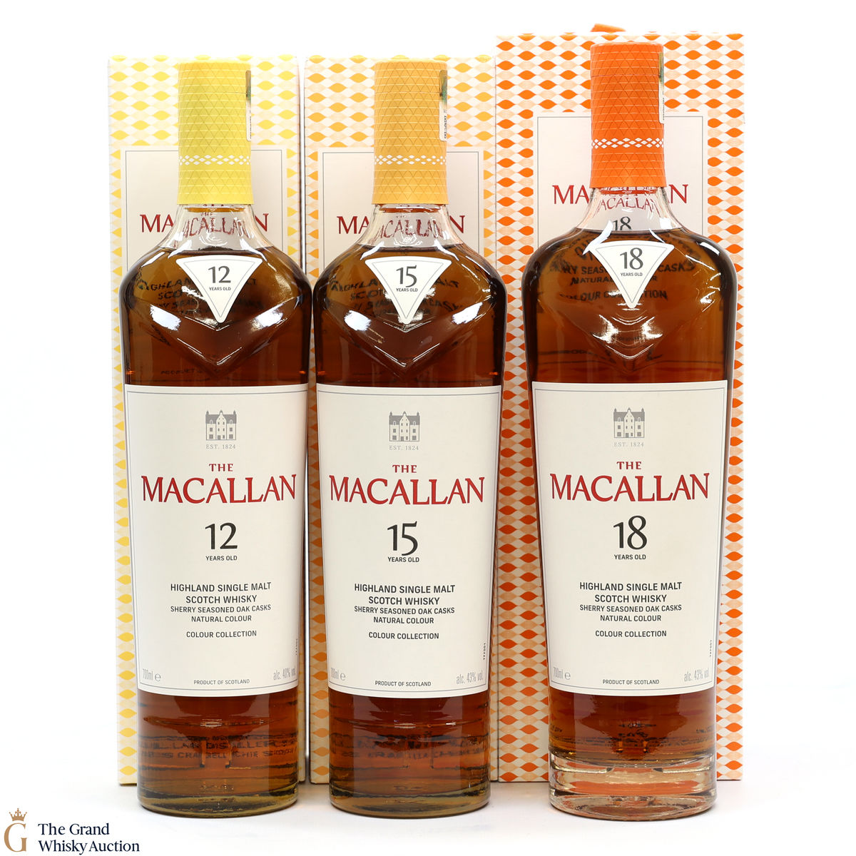 Macallan - Colour Collection - 12, 15 & 18 Year Old (3 x 70cl)