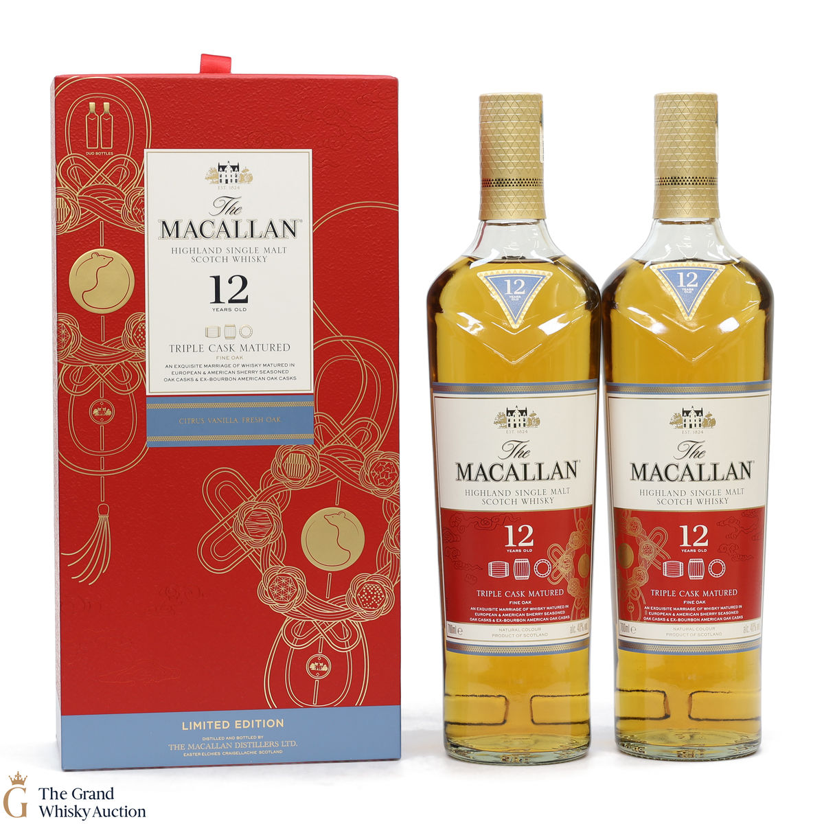 Macallan - 12 Year Old - Triple Cask - Year of the Rat (2 x 70cl) 