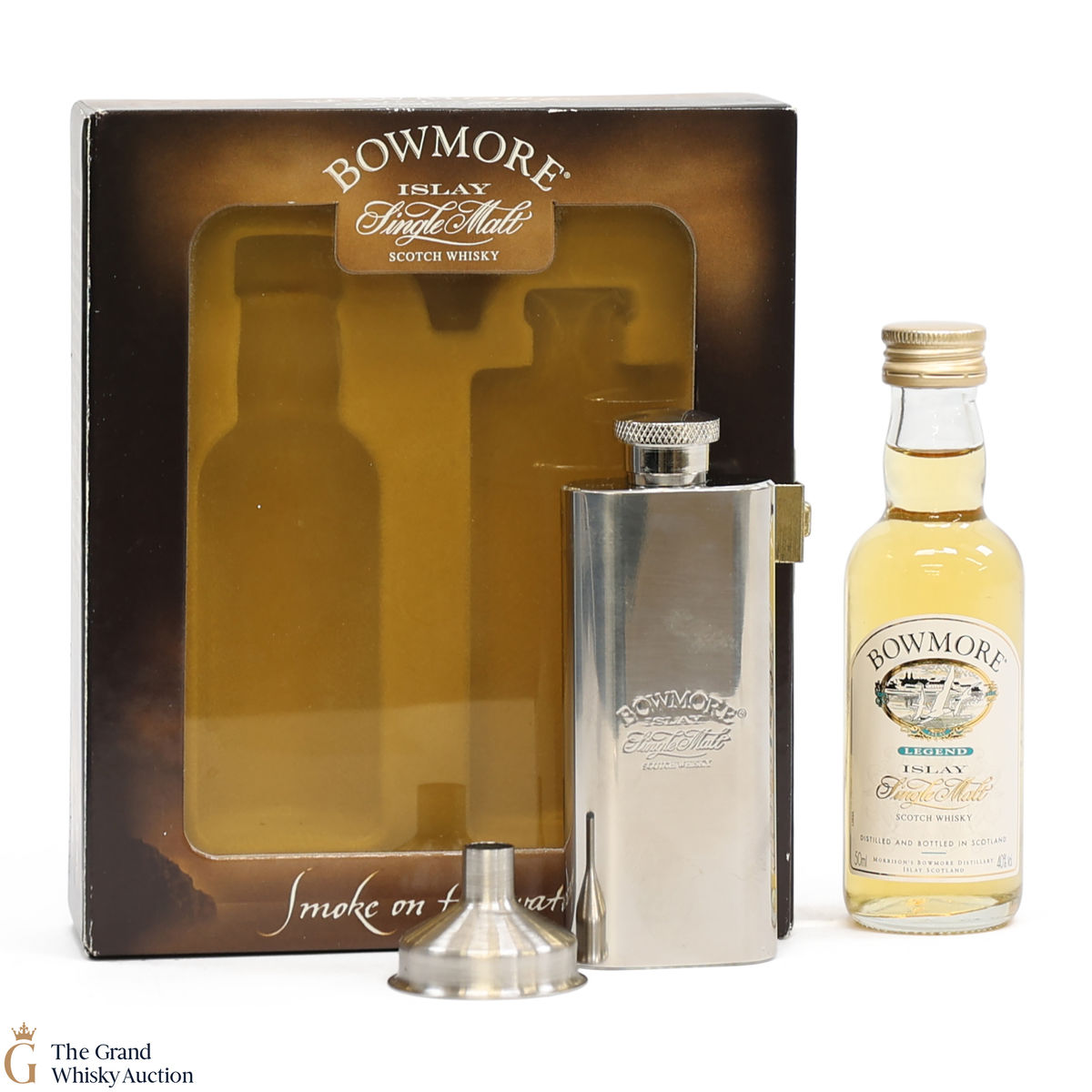 Bowmore - Legend (5cl) + Hipflask