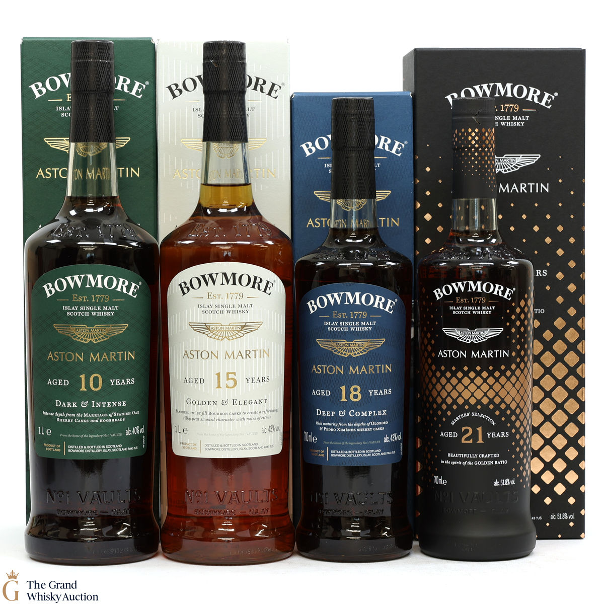 Bowmore - Aston Martin - Edition 1, 2, 3 & 21 Year Old
