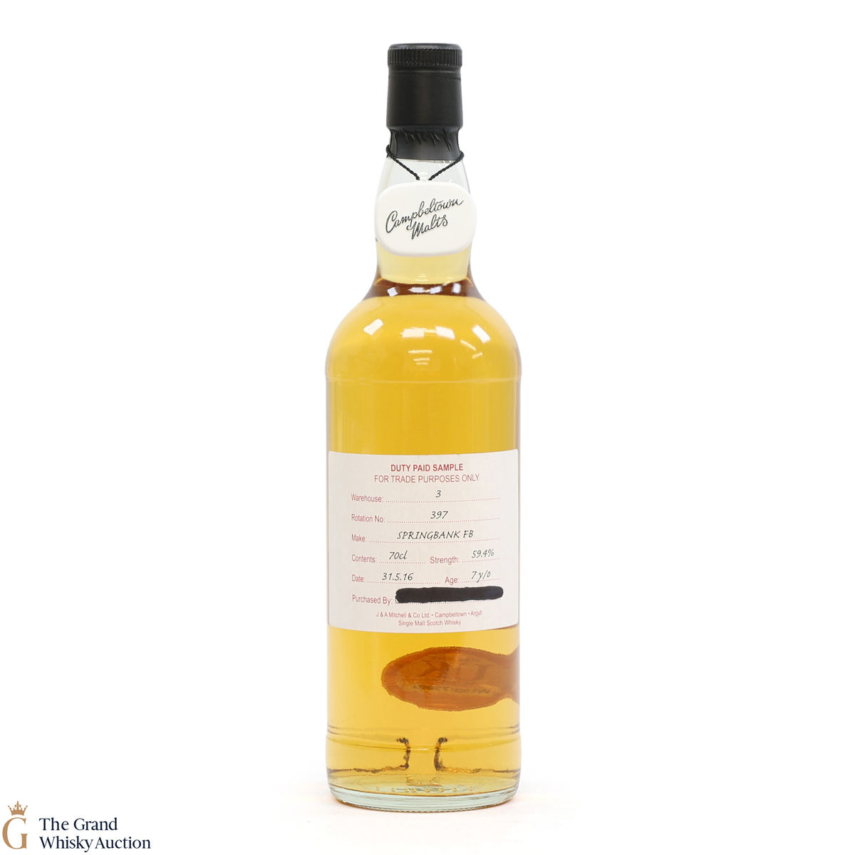 Springbank - 7 Year Old 2016 Fresh Bourbon - Duty Paid Sample 59.4%