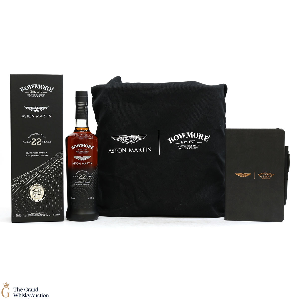 Bowmore - 22 Year Old - Aston Martin - Masters Selection Edition 3 with Notebook, Pen & Bag