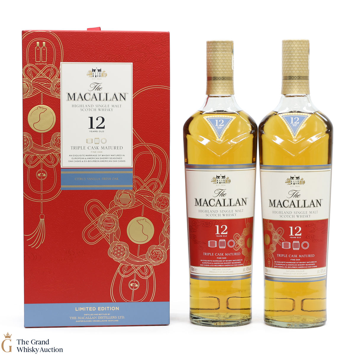 Macallan - 12 Year Old - Triple Cask - Year of the Rat (2 x 70cl) 