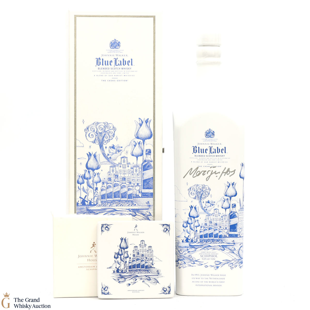 Johnnie Walker - Blue Label Willow Collection / Schiphol Airport 1L (SIGNED) + Coaster