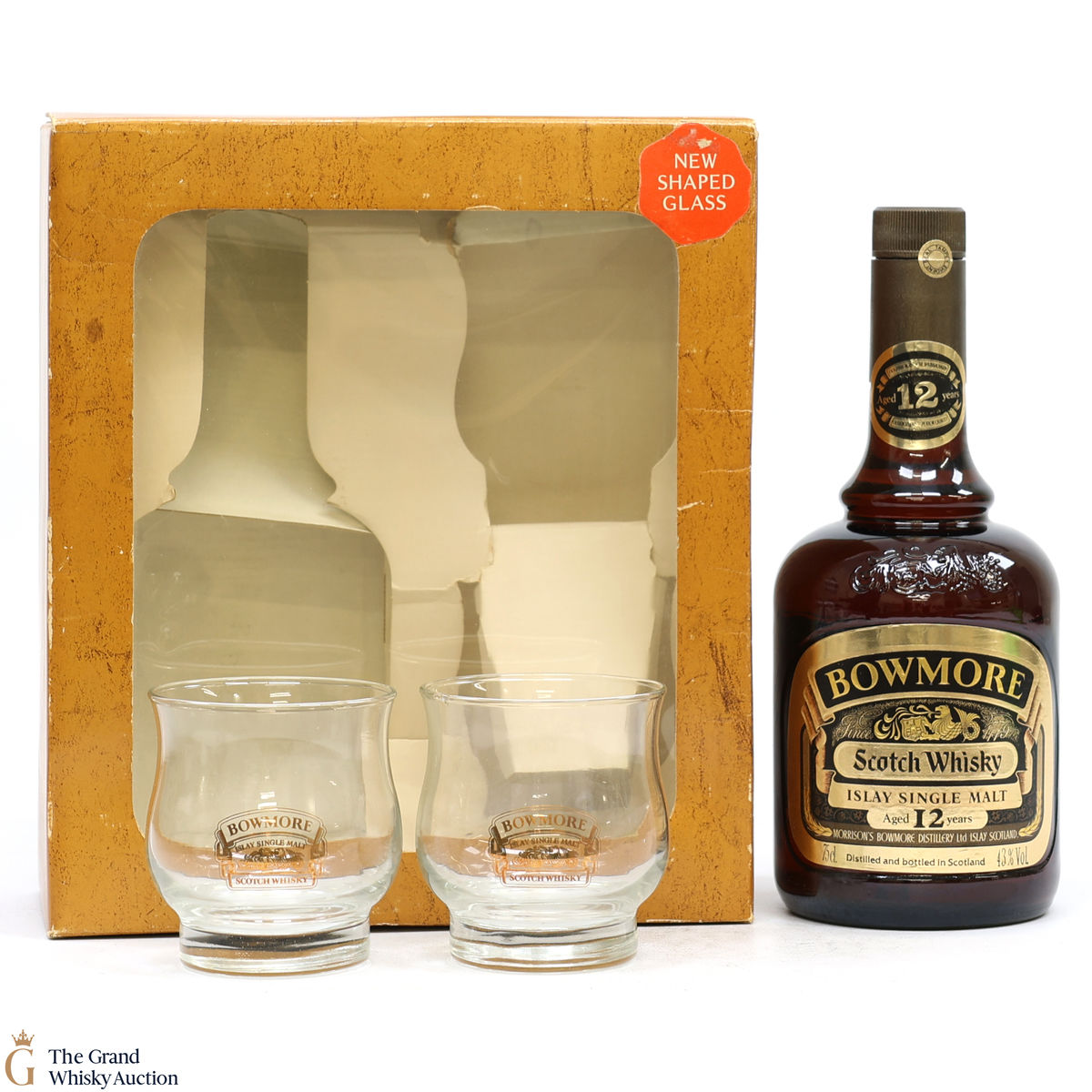 Bowmore - 12 Year Old & 2 Glasses - 1980s (75cl)