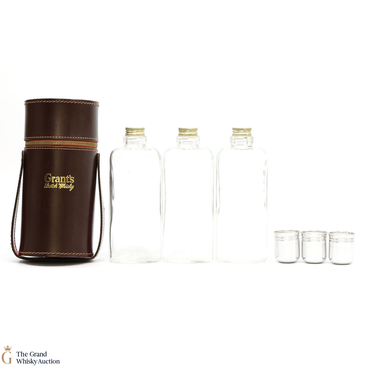 Grants - Leather Triple Flask Set