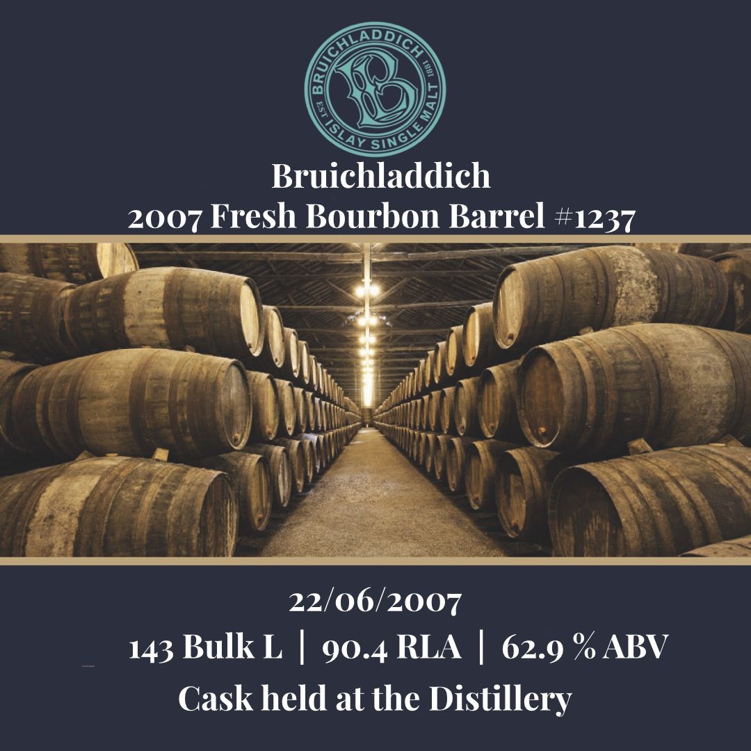 Bruichladdich - 2007 Fresh Bourbon Barrel - 143 Bulk L 62.9% | Held in bond at Bruichladdich