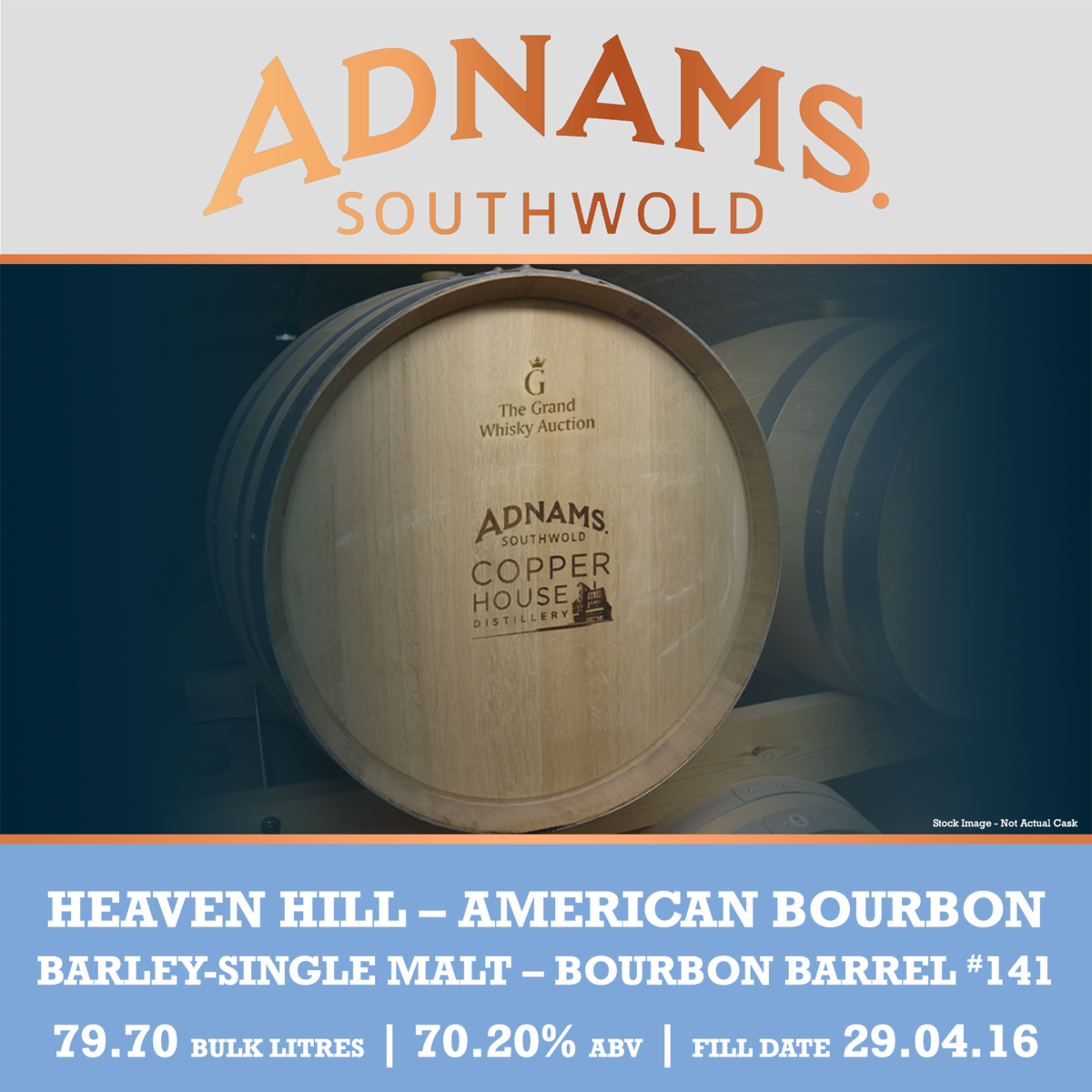 Adnams - Single Malt - Heaven Hill - 1st Fill American Oak Bourbon Barrel #141