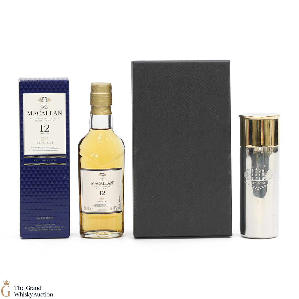 Macallan - 12 Year Old - Double Cask (5cl) & Pewter Cartridge Flask