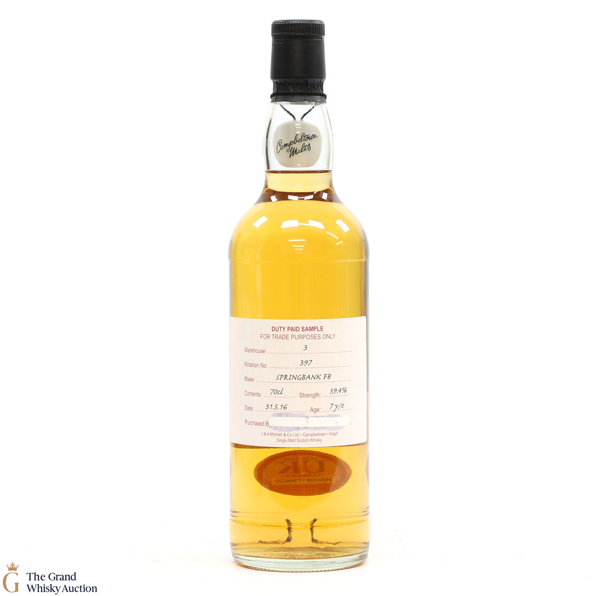 Springbank - 7 Year Old 2016 Fresh Bourbon - Duty Paid Sample 59.4%