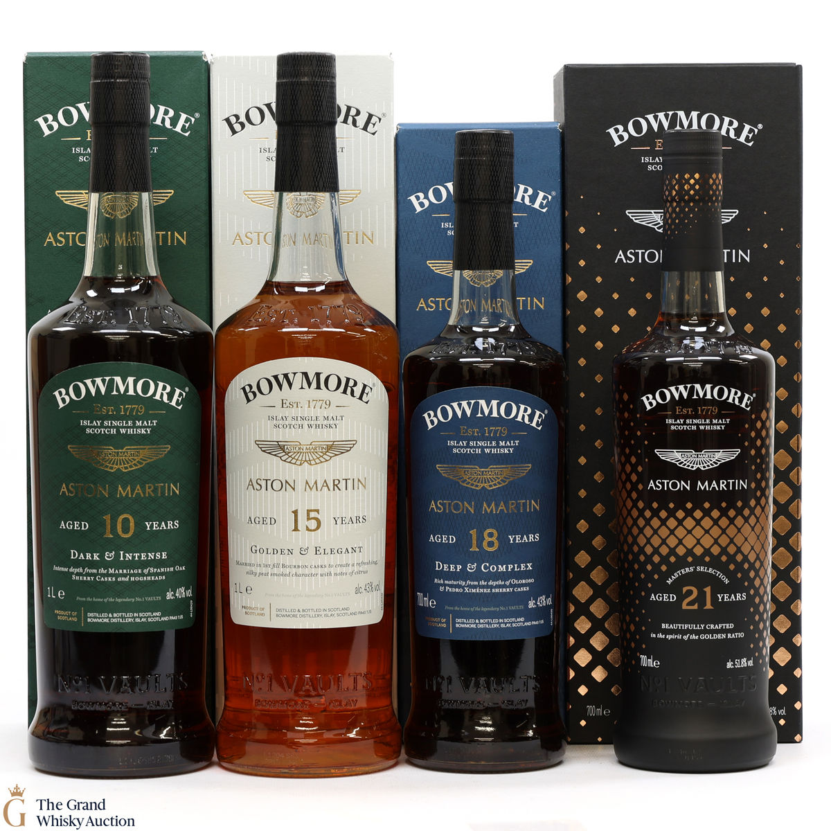 Bowmore - Aston Martin - Edition 1, 2, 3 & 21 Year Old