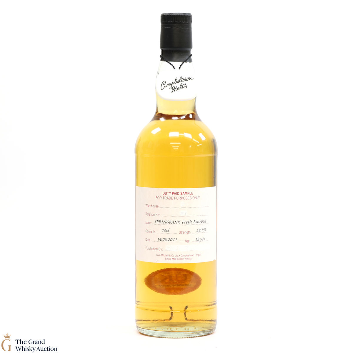 Springbank - 12 Year Old 2011 Fresh Bourbon - Duty Paid Sample 58.1%