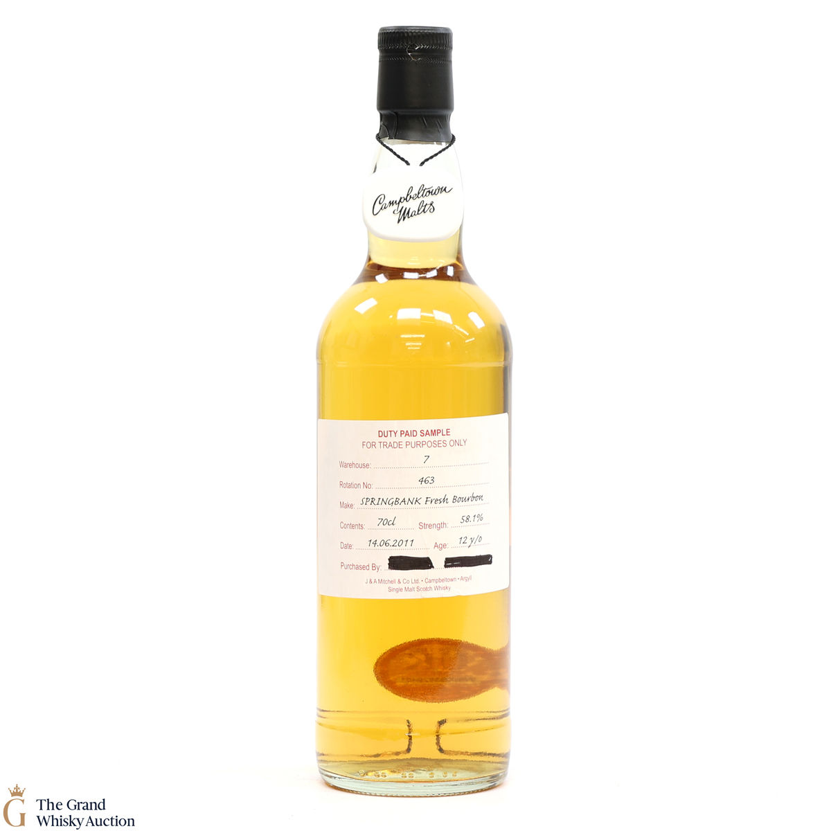 Springbank - 12 Year Old 2011 Fresh Bourbon - Duty Paid Sample 58.1%