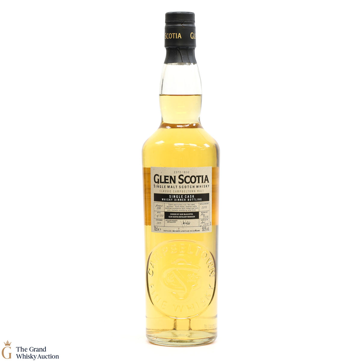 Glen Scotia - 2010 Single Cask #283 - Whisky Dinner Bottling 2018 (SIGNED)
