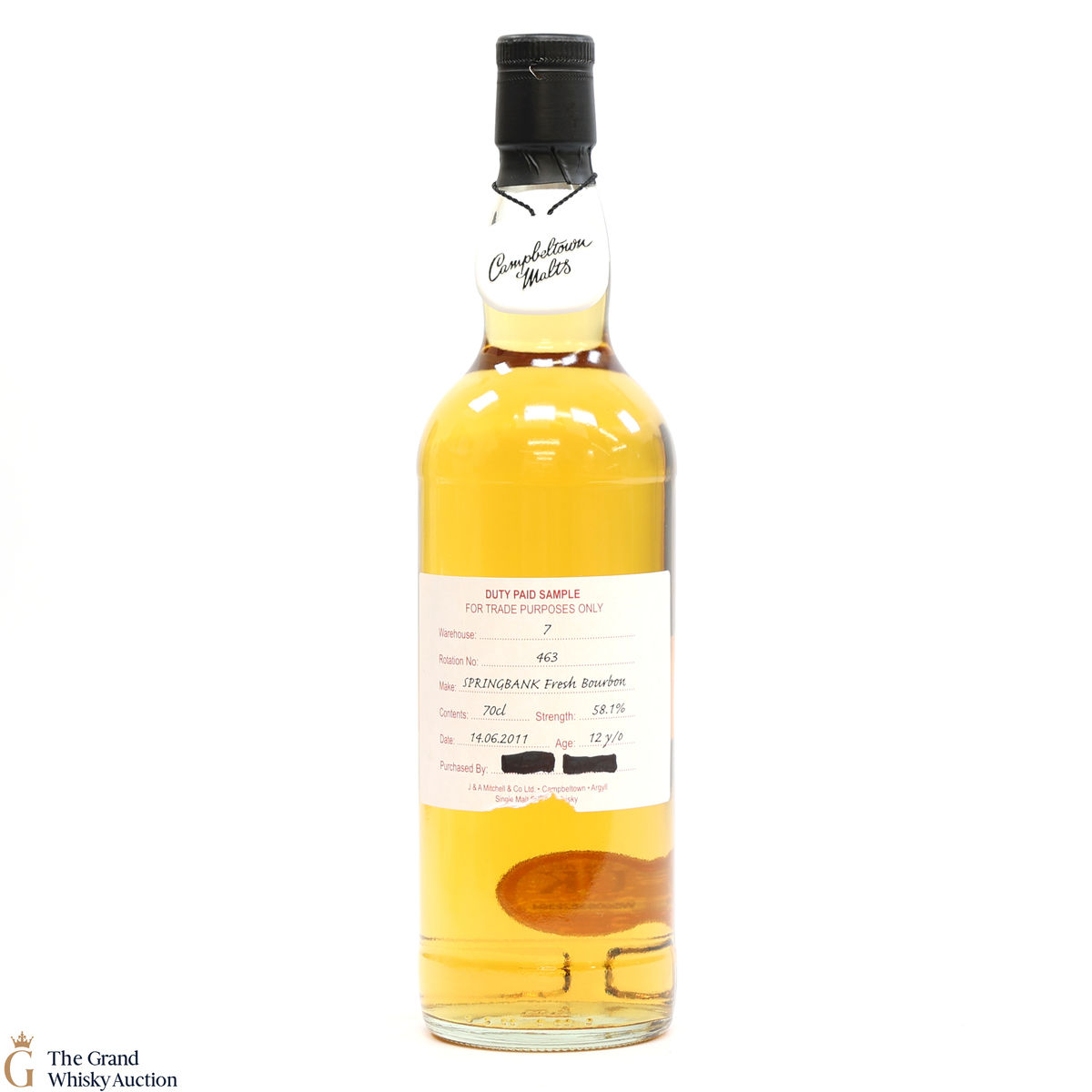 Springbank - 12 Year Old 2011 Fresh Bourbon - Duty Paid Sample 58.1%