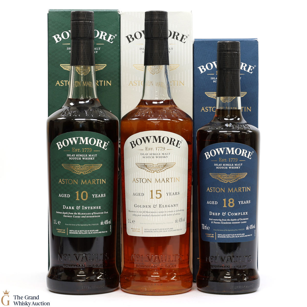 Bowmore - Aston Martin - Edition 1,2 & 3 (2x1L + 1x70cl)