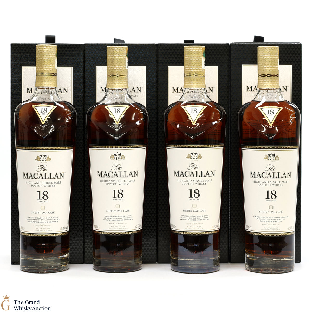 Macallan - 18 Year Old - Sherry Oak 2020, 2021, 2022 & 2023 (4x70cl)