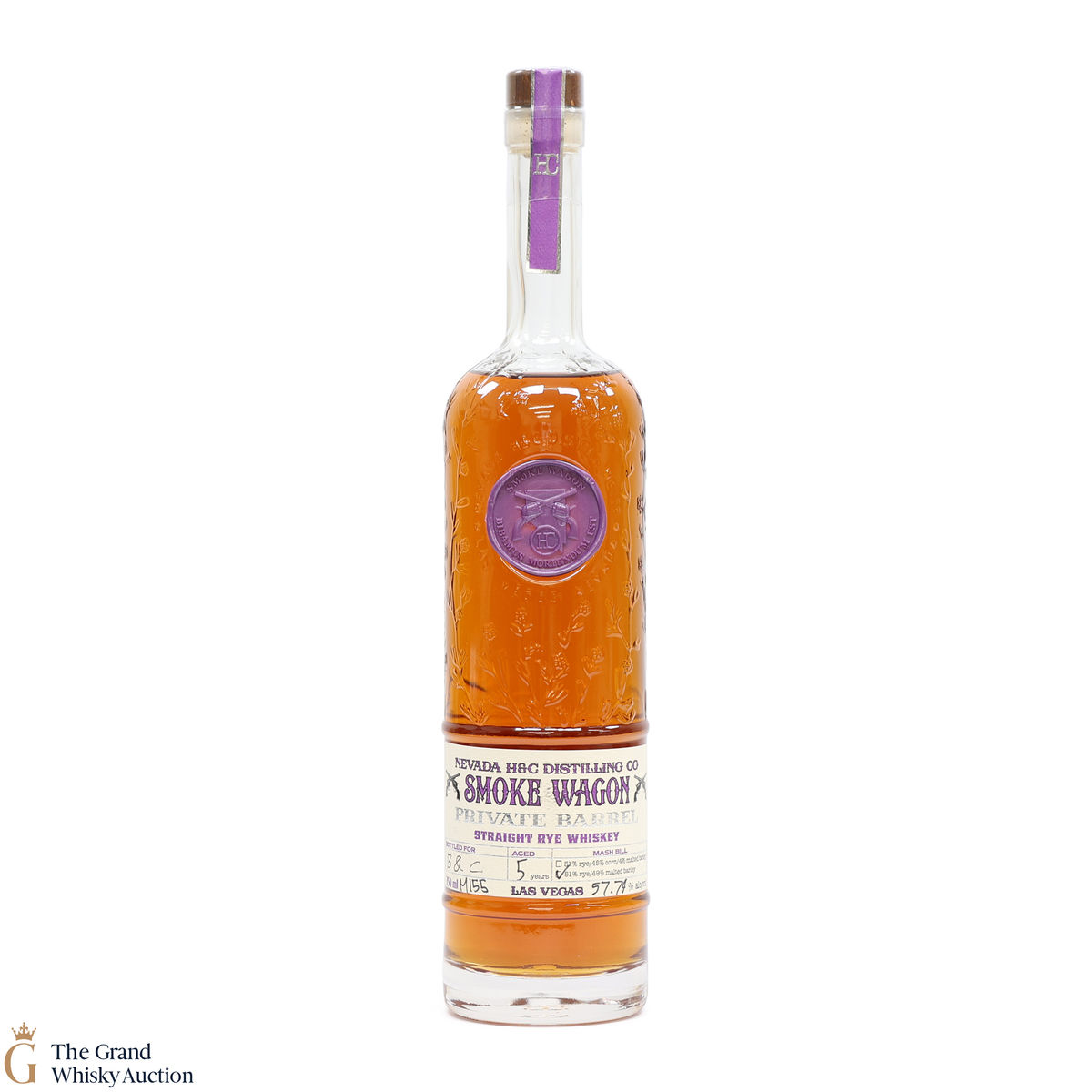 Smoke Wagon - 5 Year Old - Private Barrel Straight Rye Whiskey (75cl)