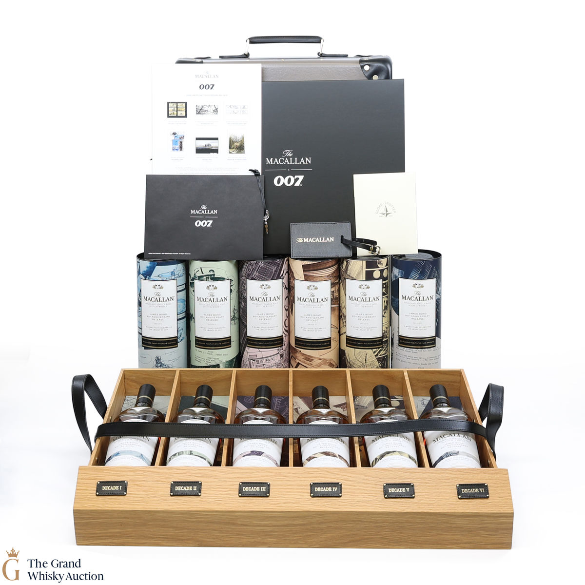Macallan - James Bond 60th Anniversary - Decade I - VI & Globe-Trotter Case (6 x 70cl)