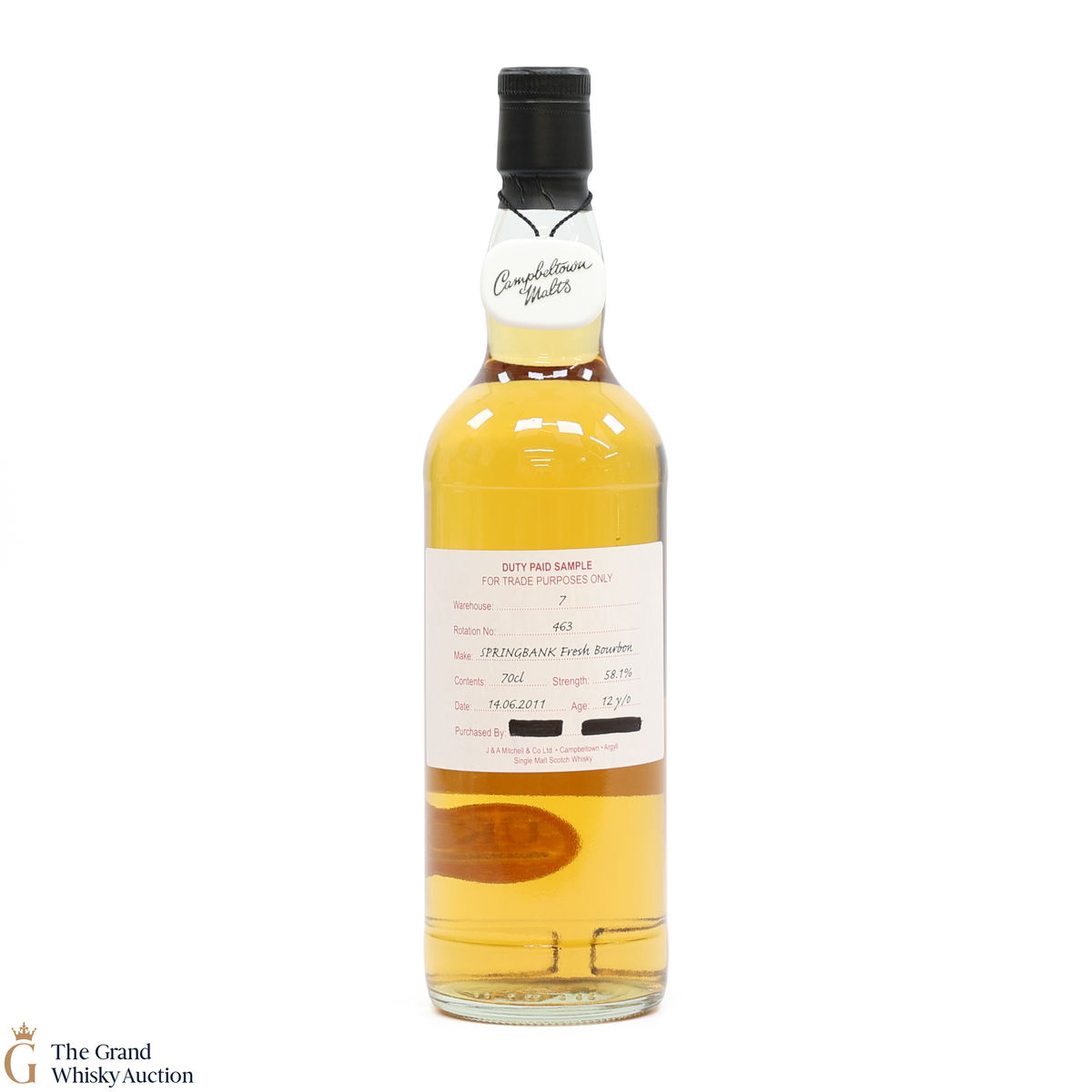 Springbank - 12 Year Old 2011 Fresh Bourbon - Duty Paid Sample 58.1%