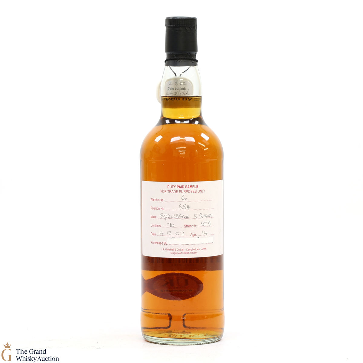 Springbank - 14 Year Old 2007 Refill Burgundy - Duty Paid Sample 57.5%