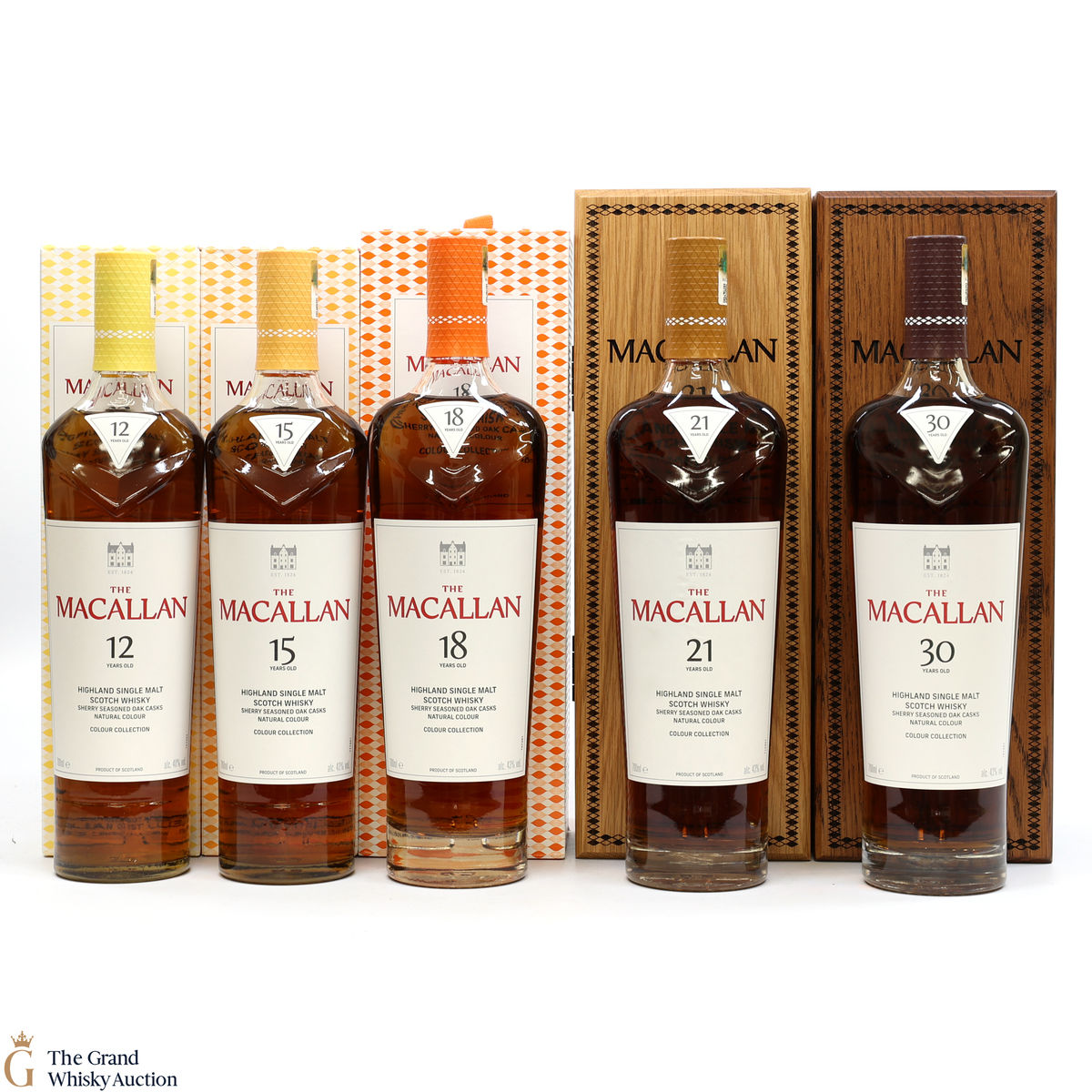 Macallan - Colour Collection - 12, 15, 18, 21 & 30 Year Old (5x70cl)