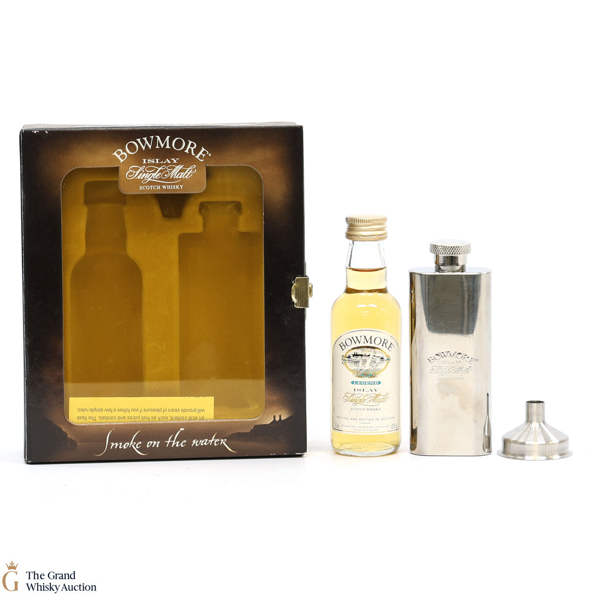 Bowmore - Legend (5cl) + Hipflask