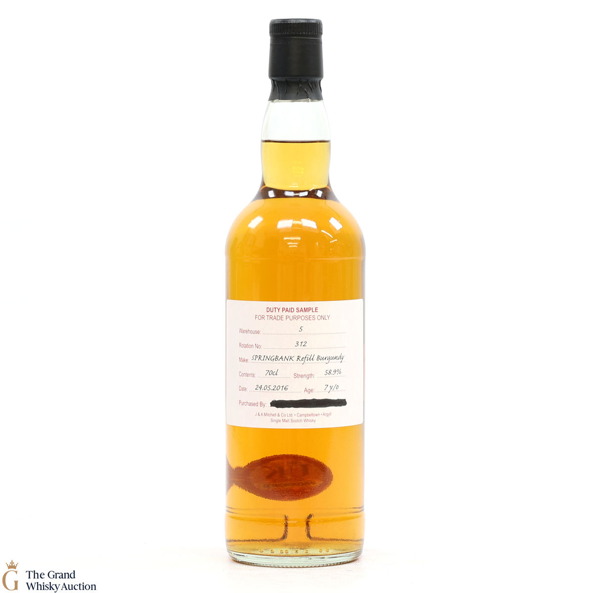 Springbank - 7 Year Old 2016 Refill Burgundy - Duty Paid Sample 58.9%