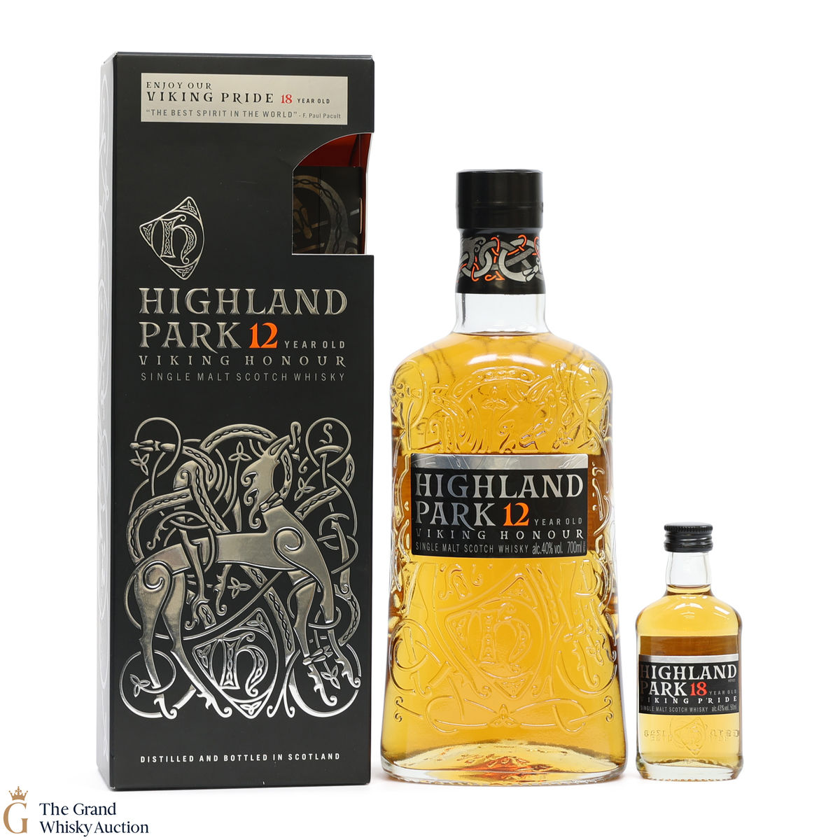 Highland Park - 12 Year Old - Viking Honour (70cl) & 18 Year Old Viking pride (5cl)