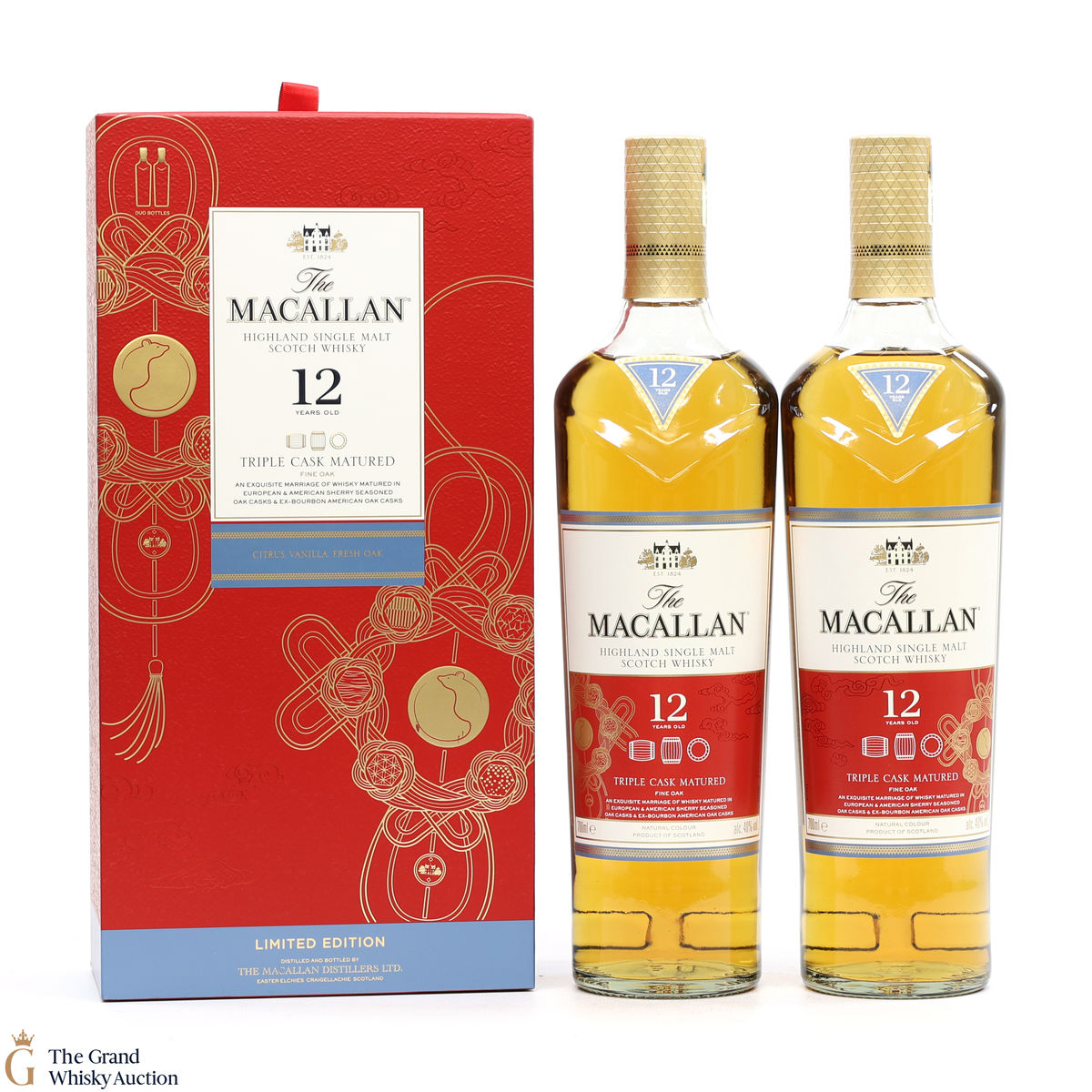 Macallan - 12 Year Old - Triple Cask - Year of the Rat (2 x 70cl) 