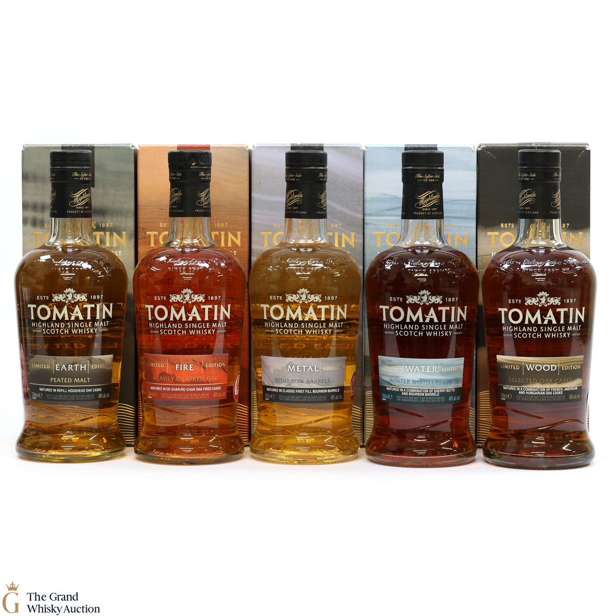 Tomatin - Five Virtues (Wood, Fire, Earth, Metal & Water) Limited Edition (5x70cl)